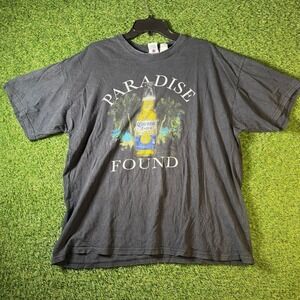 Corona Extra Paradise Found T-Shirt Black Beer‎ Palm Trees Graphic 2008 XL Y2K